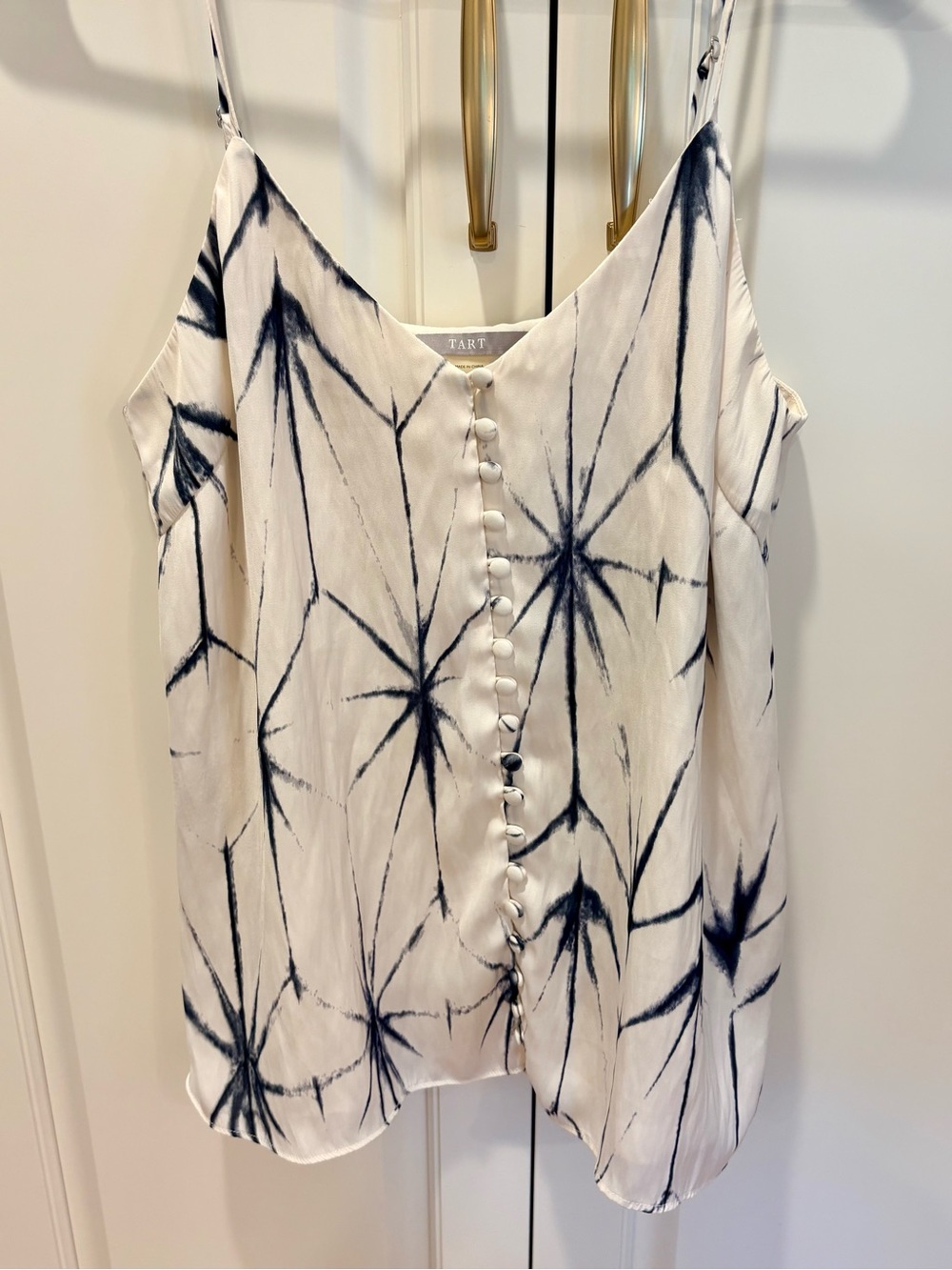 TART Collections Abstract Tie Dye Button-Front Cami Tank Top XS